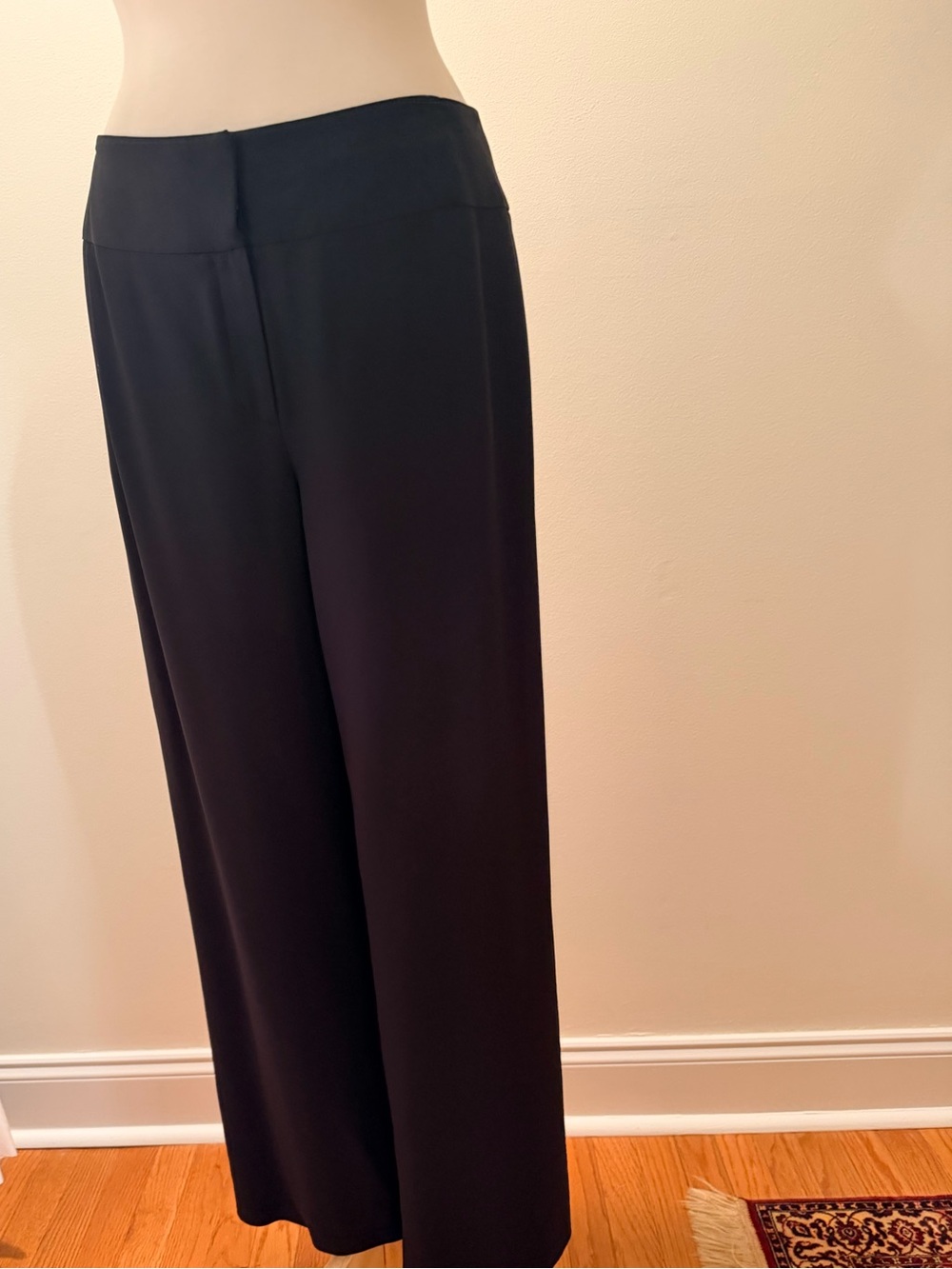Anne Klein Classic Black Wide-Leg Pull-On Trousers